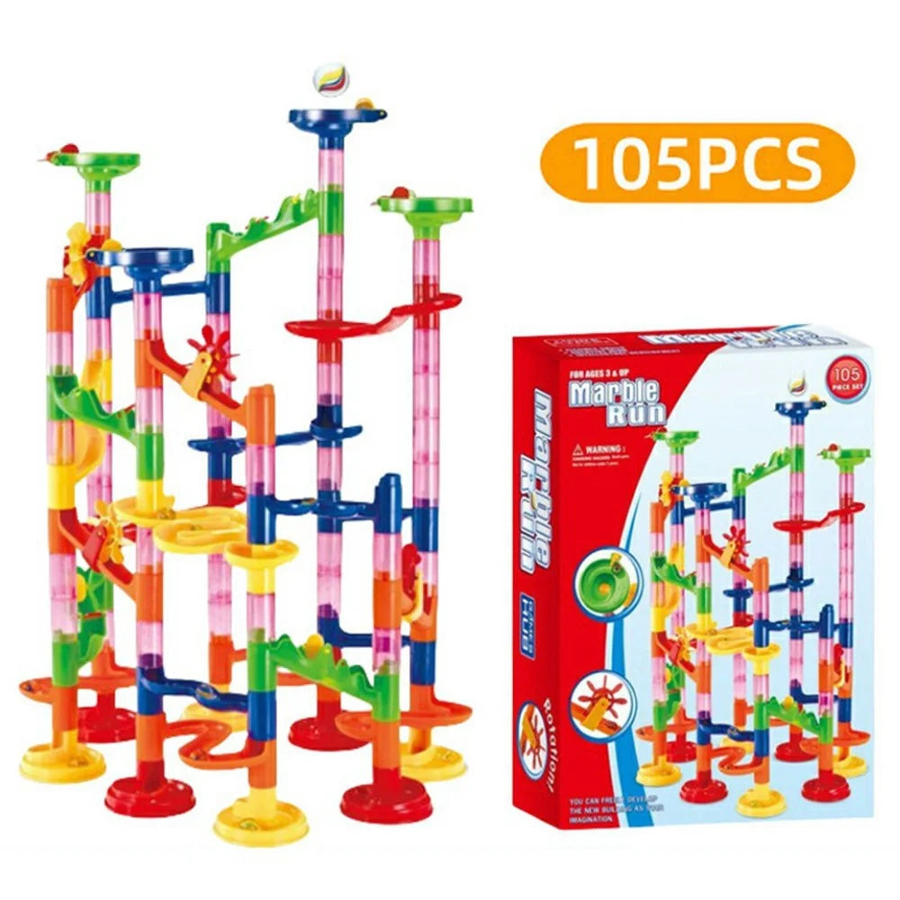 678-7 105Pcs Marble Run Building Set STEM Educational Toy 3D Puzzle Track Construction Kit for Children - 1