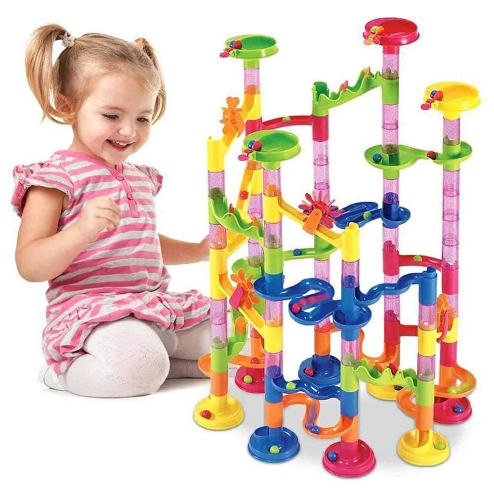 678-7 105Pcs Marble Run Building Set STEM Educational Toy 3D Puzzle Track Construction Kit for Children - 2