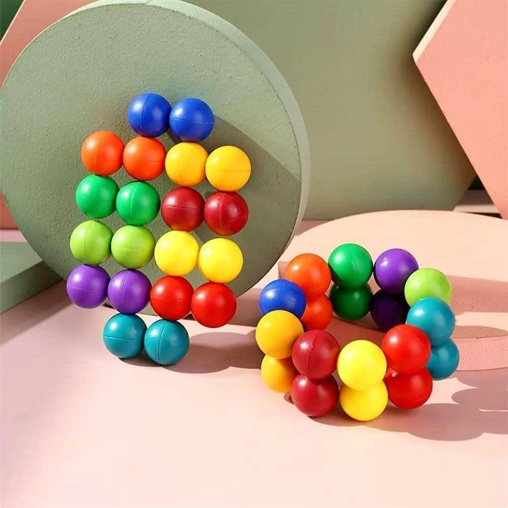 20Pcs 2.0cm Rainbow Connectable Ball 3D Puzzle Stress Relief Educational Building Toy - 3