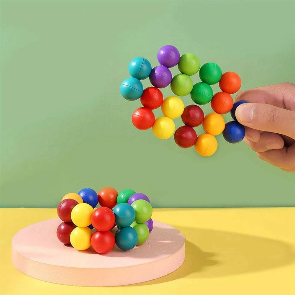 20Pcs 2.0cm Rainbow Connectable Ball 3D Puzzle Stress Relief Educational Building Toy - 4