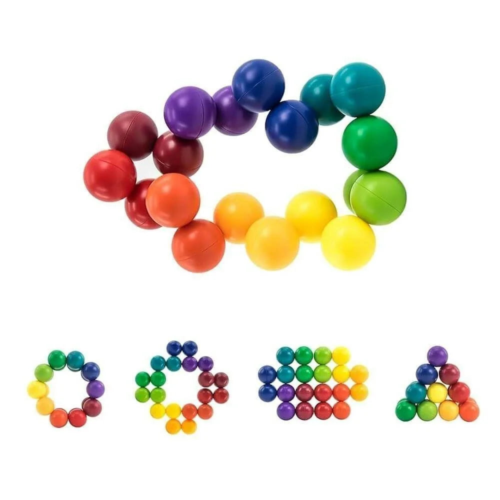 20Pcs 2.0cm Rainbow Connectable Ball 3D Puzzle Stress Relief Educational Building Toy - 5