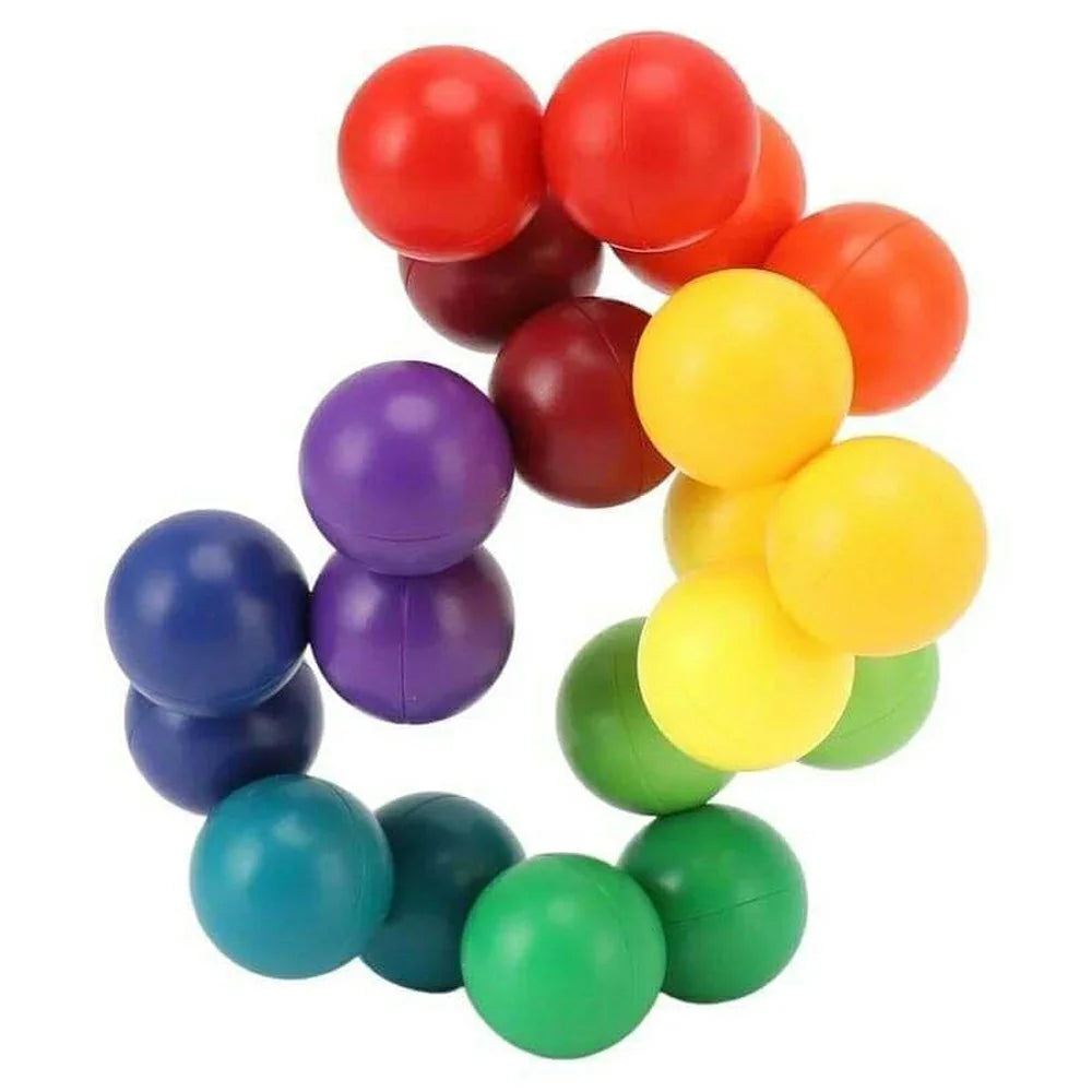 20Pcs 2.0cm Rainbow Connectable Ball 3D Puzzle Stress Relief Educational Building Toy - 6