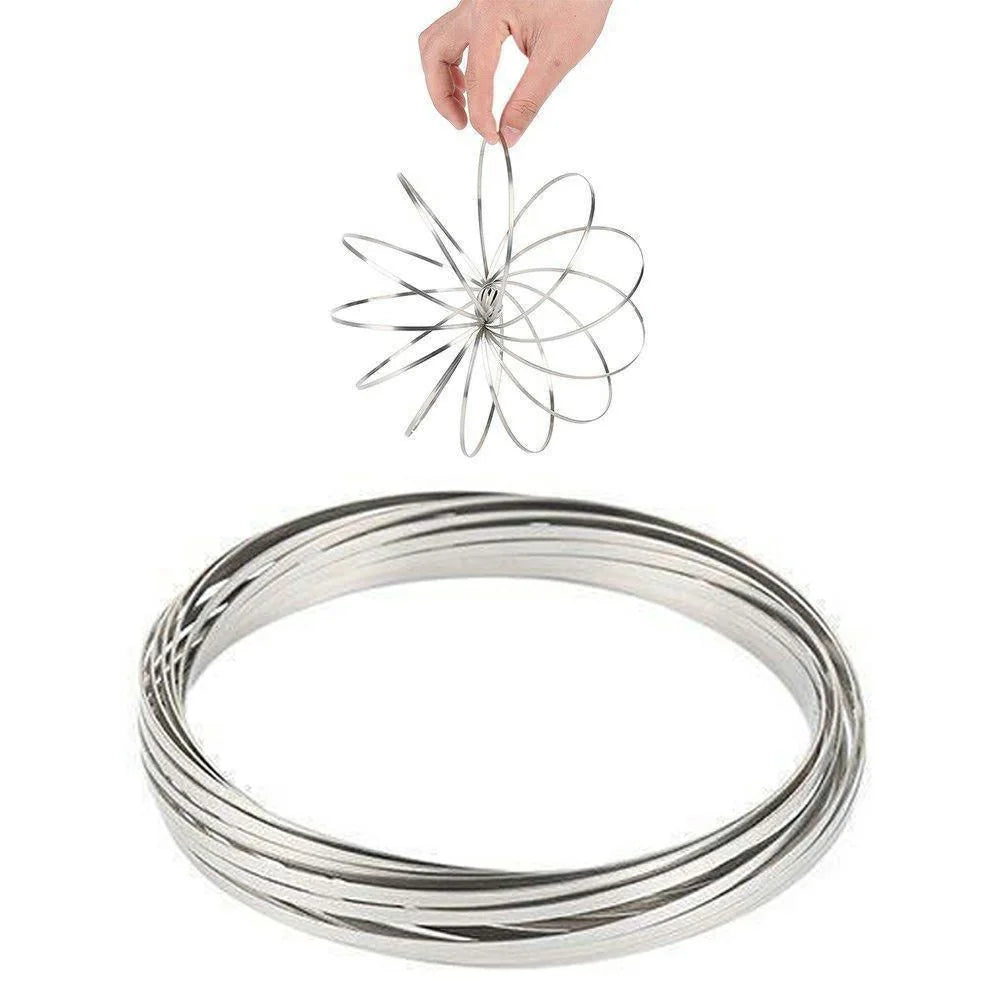 3D Magic Coil Stress Relief Toy Stainless Steel Kinetic Spiral Anti Anxiety Decompression Toy - Silver - 1