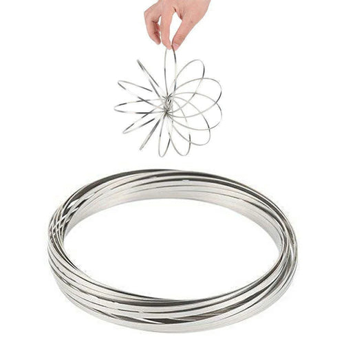 3D Magic Coil Stress Relief Toy Stainless Steel Kinetic Spiral Anti Anxiety Decompression Toy - Silver - 1