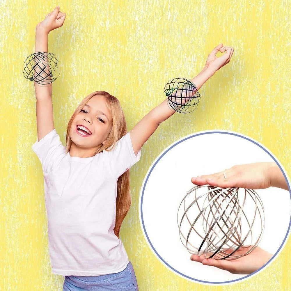 3D Magic Coil Stress Relief Toy Stainless Steel Kinetic Spiral Anti Anxiety Decompression Toy - Silver - 4