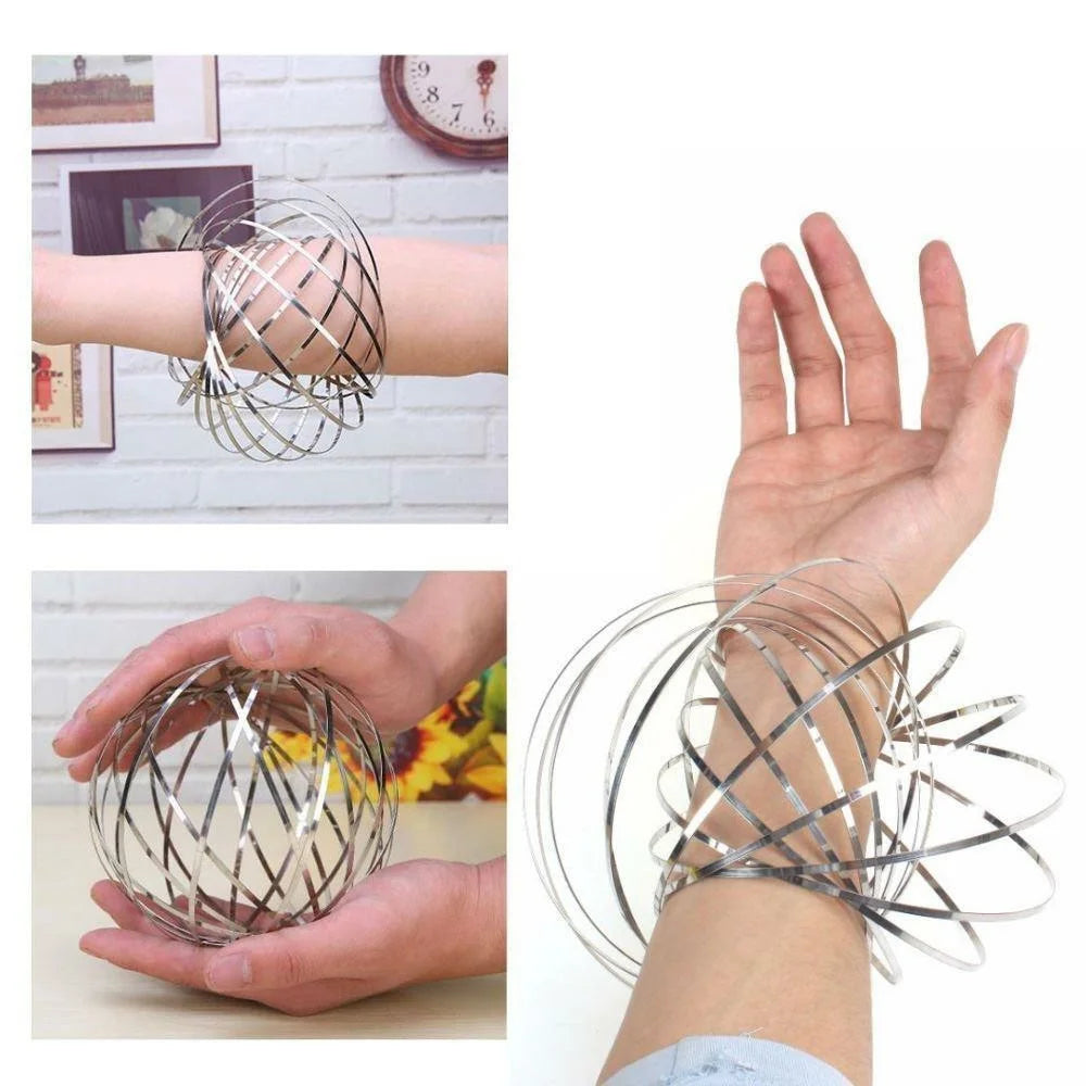 3D Magic Coil Stress Relief Toy Stainless Steel Kinetic Spiral Anti Anxiety Decompression Toy - Silver - 7