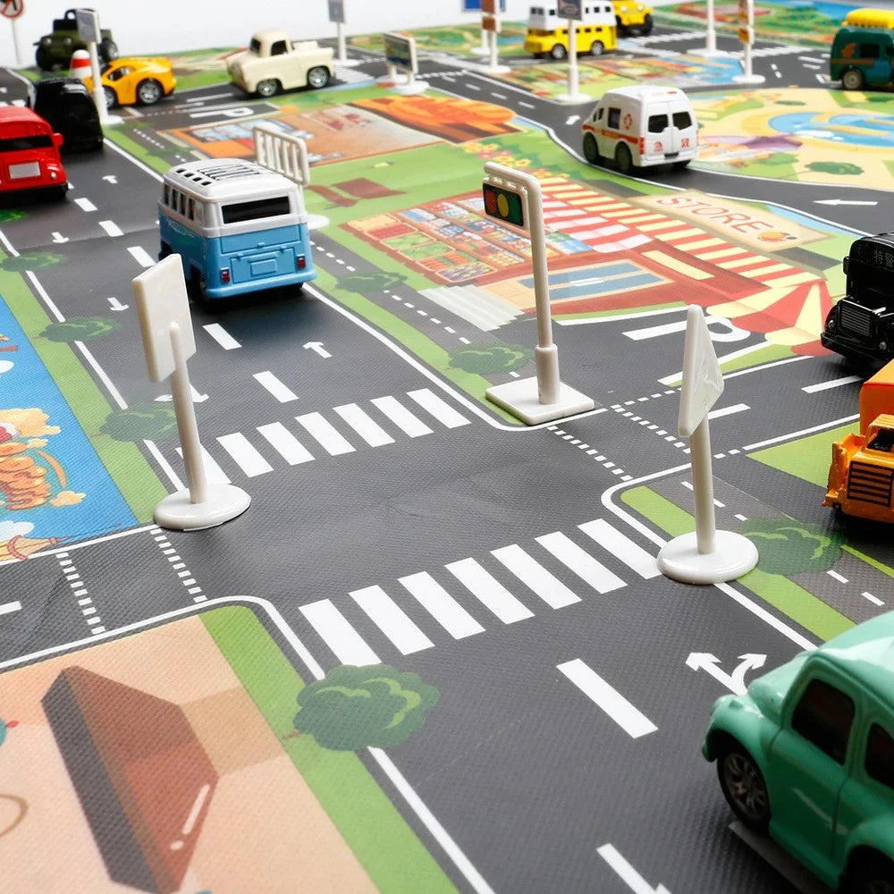 LH001 130 x 100cm Baby Play Mat Waterproof Road Map Educational Rug Toddler Crawling Carpet - 7