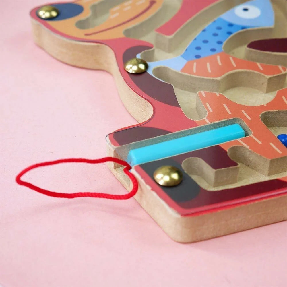 Cartoon Bear Design Wooden Magnetic Maze Board Game Educational Toy for Kids - 4