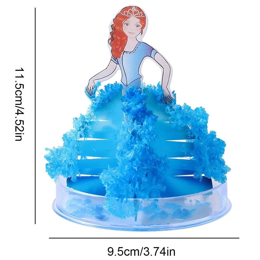 Magic Paper Tree Toy Growing Blossom Tree with Princess Dress Design Tabletop Decor - Blue - 6