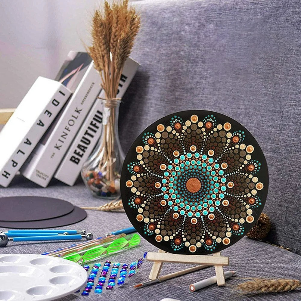 32Pcs / Set Mandala Dotting Tools DIY Painting Art Kit with Mandala Stencils Paint Tray - 6