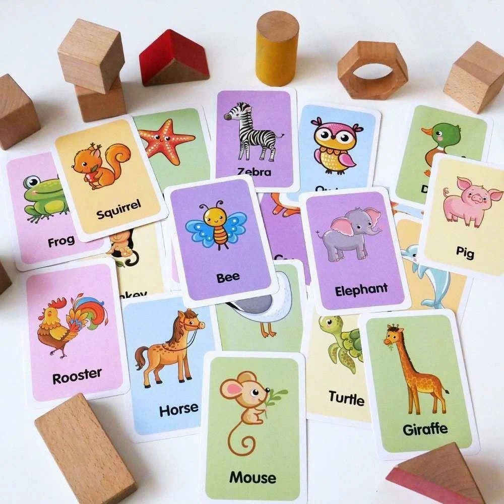 36Pcs Animal Flash Cards Baby Educational English Word Learning Cards for Early Development - 4