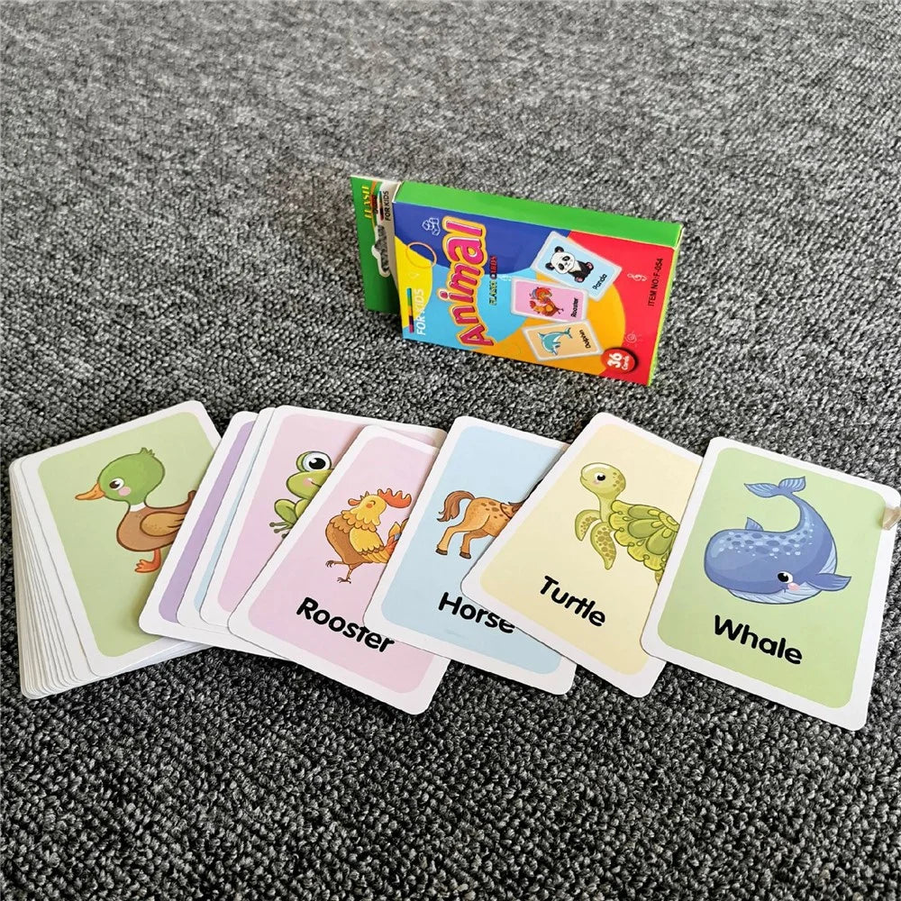 36Pcs Animal Flash Cards Baby Educational English Word Learning Cards for Early Development - 6
