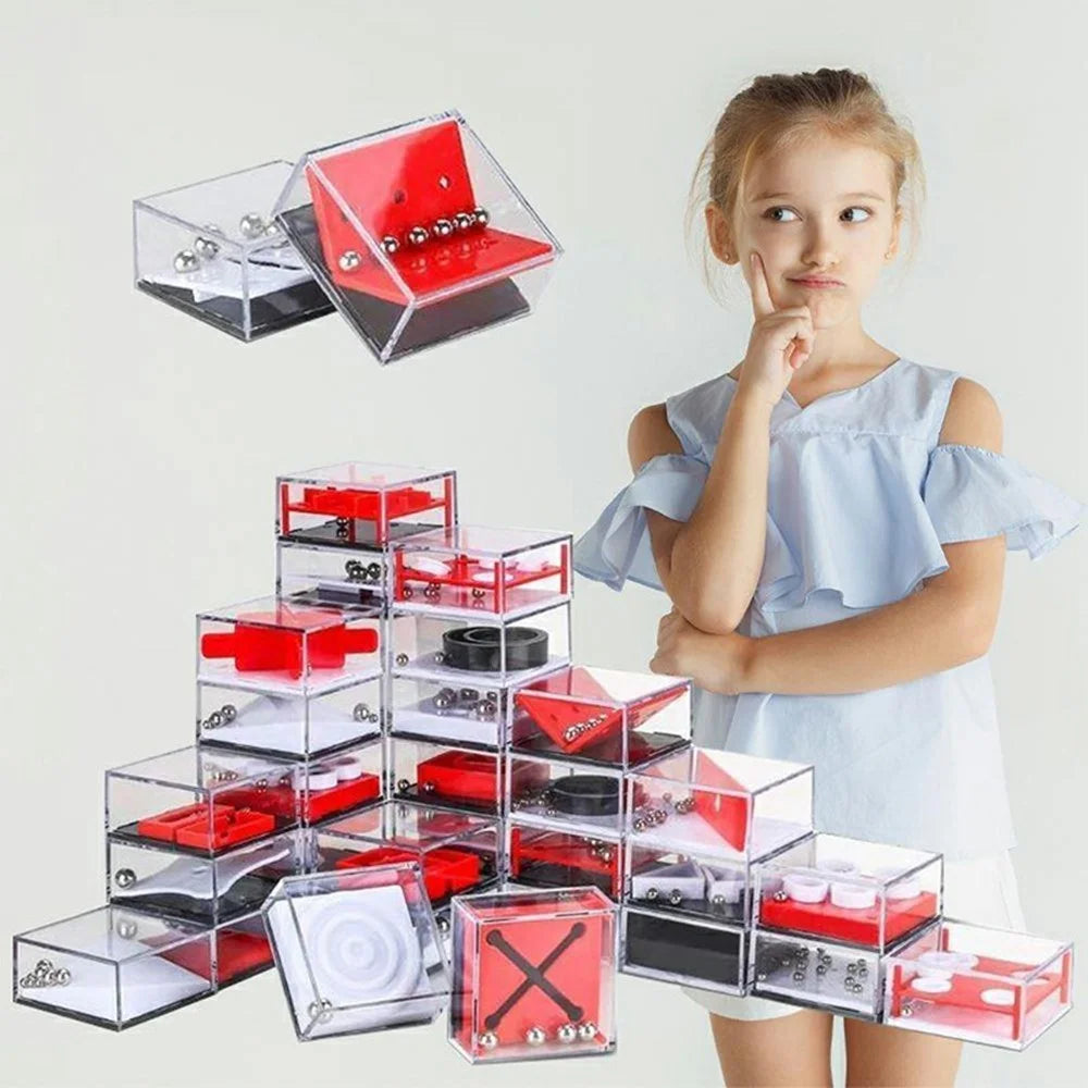 24Pcs / Set Gravity Maze Puzzle Box Steel Ball Balance Game for Kids Intelligent Educational Toy - 7