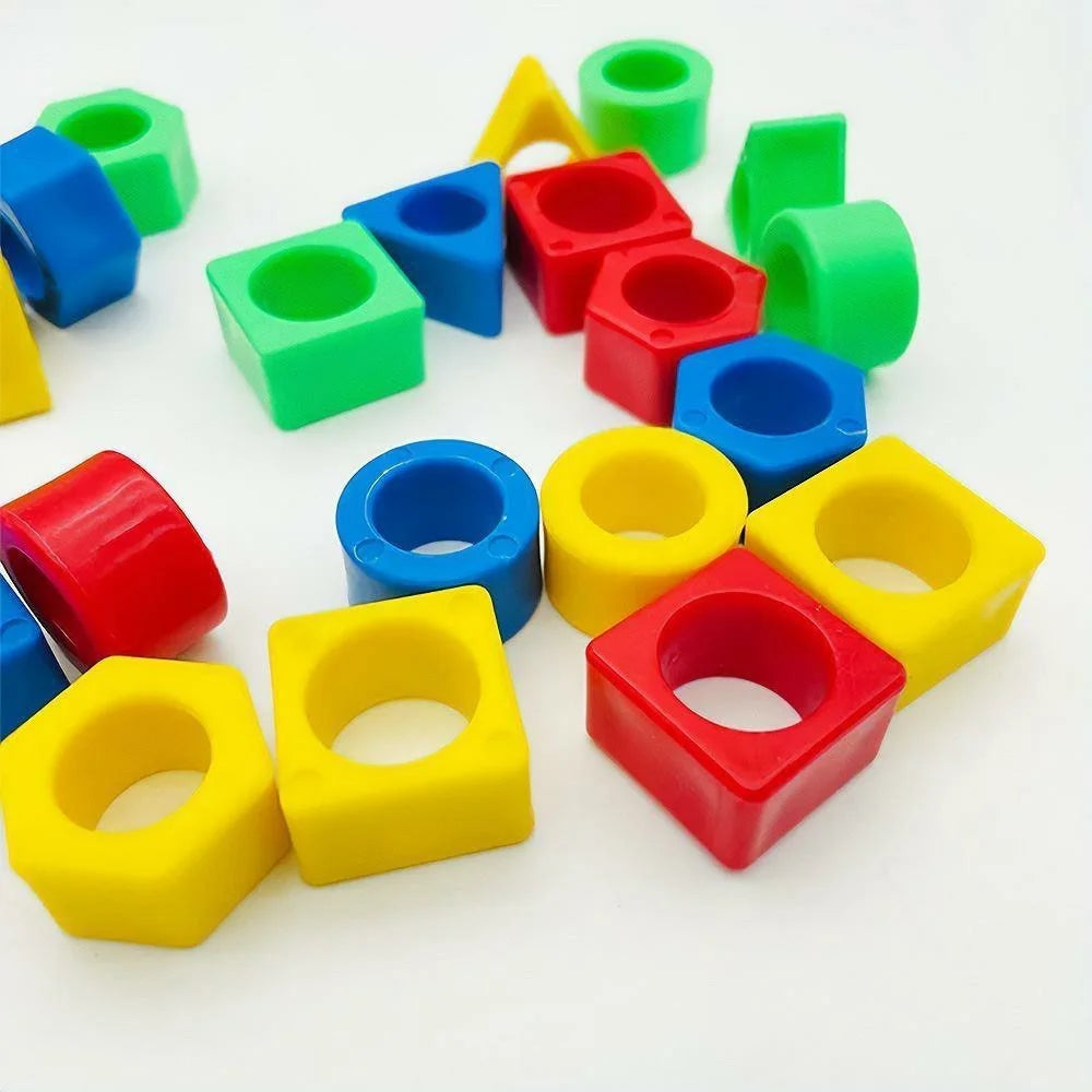 Little Bear Geometric Shape Matching Puzzle Educational Cognitive Training Game Kids Toy Gift - Multi-color - 5