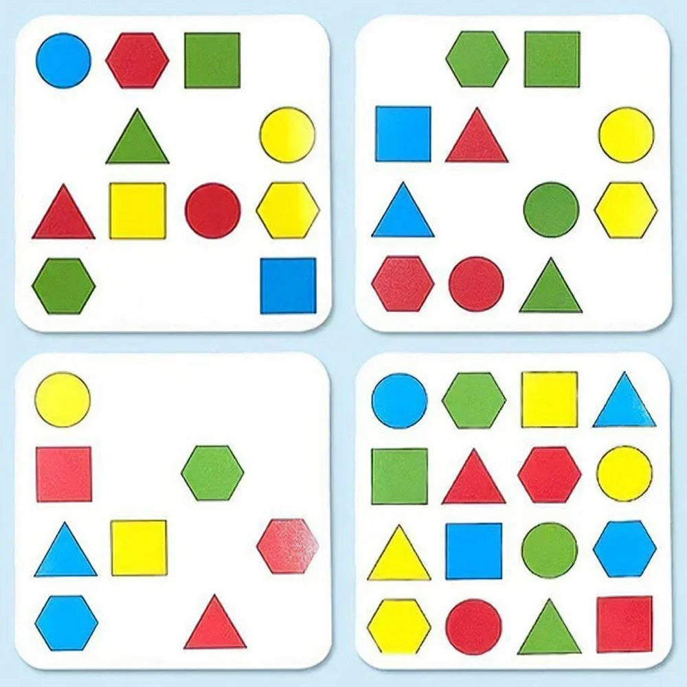 Little Bear Geometric Shape Matching Puzzle Educational Cognitive Training Game Kids Toy Gift - Multi-color - 6