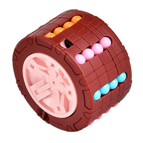 117C Hamburger Cylinder Cube Magical Spinner Bean Puzzle Game Finger Gyro Kids Toy Gift - Red - 1