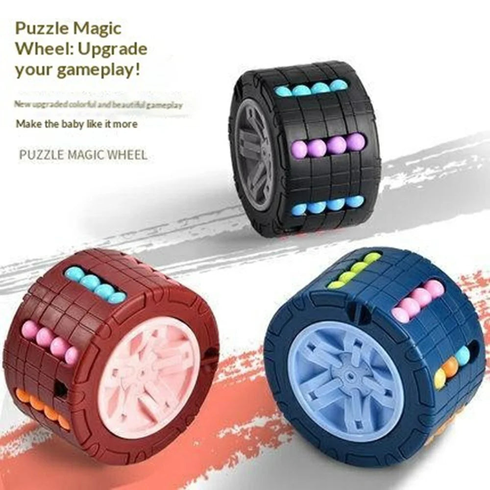 117C Hamburger Cylinder Cube Magical Spinner Bean Puzzle Game Finger Gyro Kids Toy Gift - Red - 2