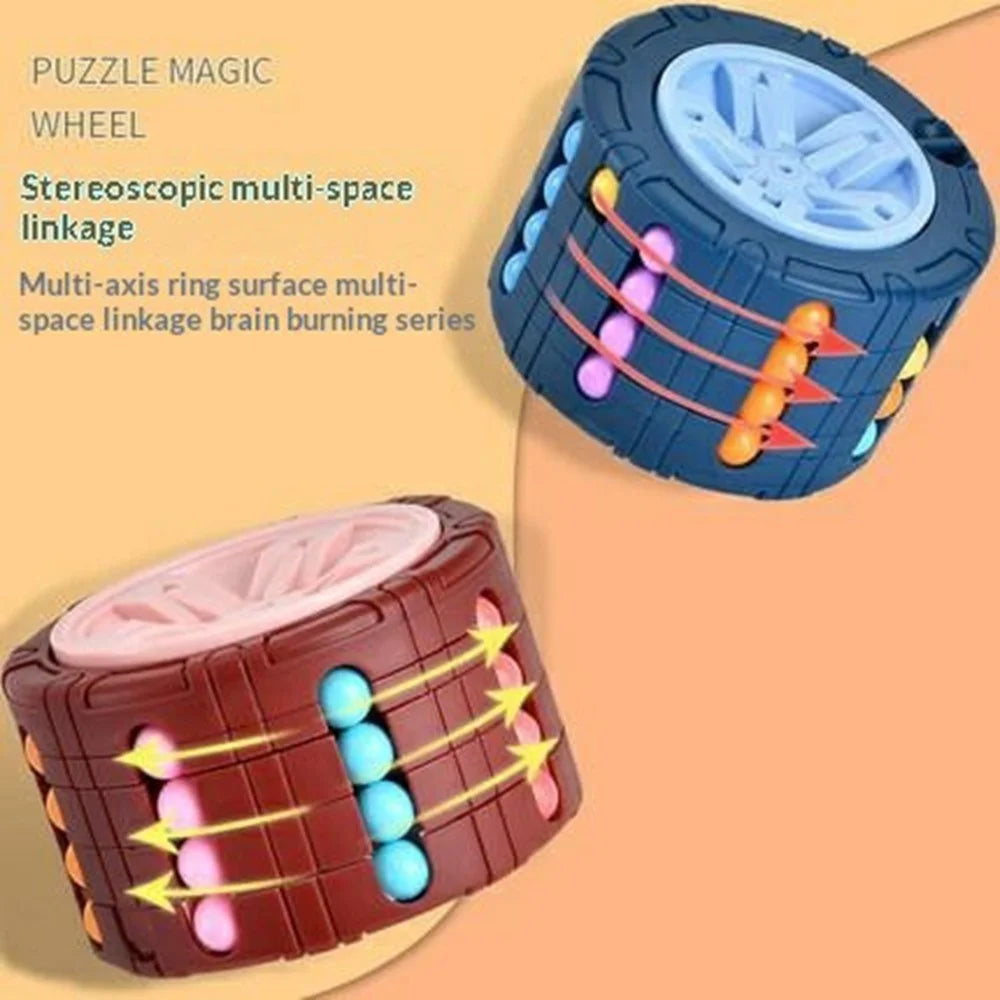 117C Hamburger Cylinder Cube Magical Spinner Bean Puzzle Game Finger Gyro Kids Toy Gift - Red - 3
