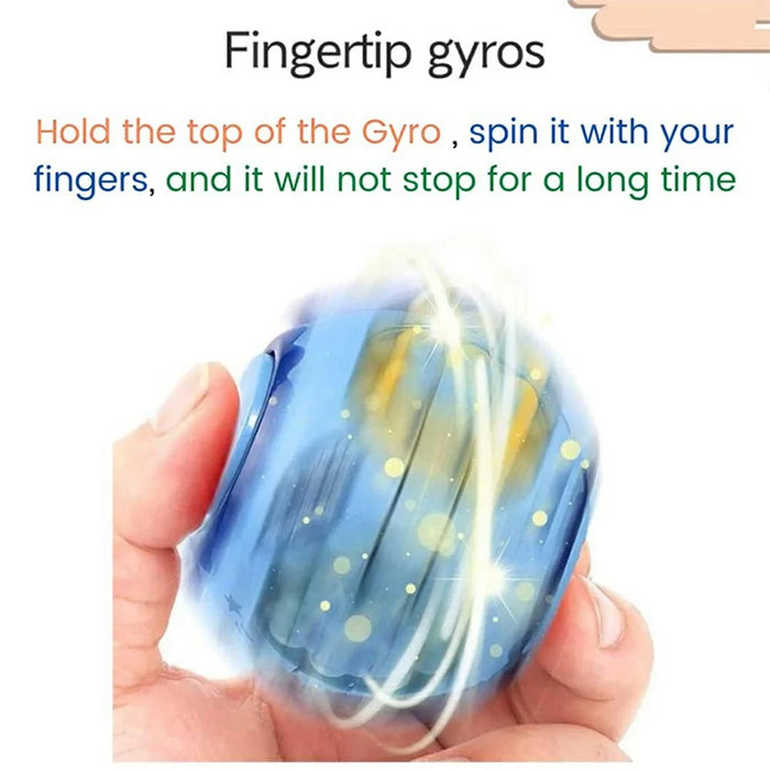 117M Rotate Slide Magic Bean Puzzle Cube Gyro Spinner Toy Fingertips Rotation Games Gift for Kid - Blue - 3