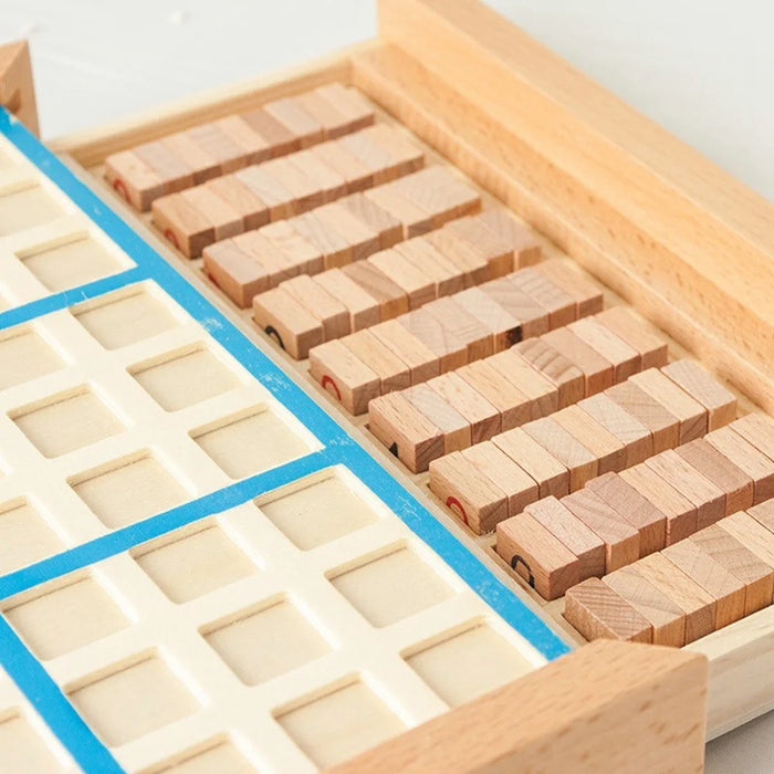 Nine Square Grid Wooden Sudoku Game Kids Digits Inference Logic Games Desktop Puzzle Toy with Storage Drawer - Blue - 5