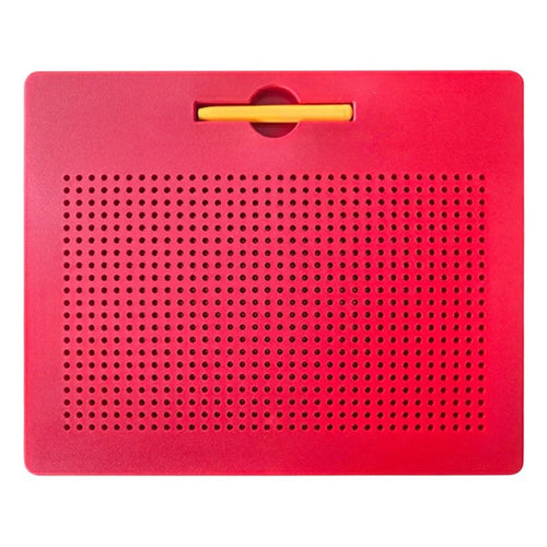 Magnetic Bead Drawing Board 714 Beads Educational Toy Reusable Writing Pad Large Size with Magnetic Stylus - Red - 1