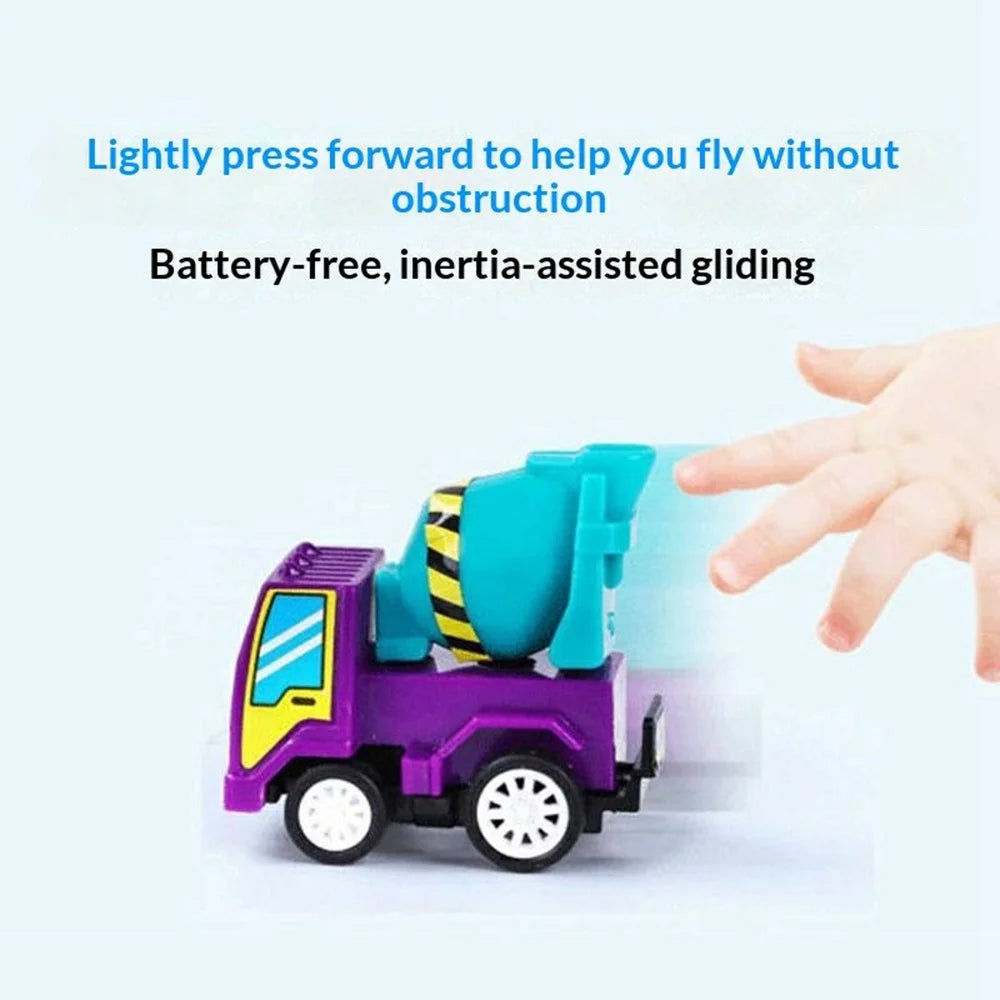 6 Pcs Set Children Construction Vehicle Toy Pull Back Cars Cartoon Engineering Trucks Educational Playset Gift, Color Random - 5