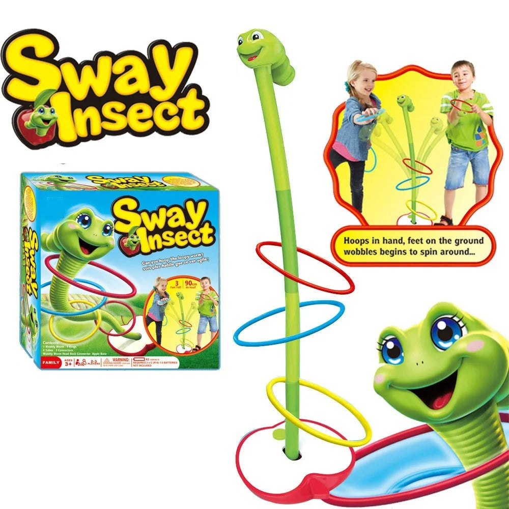 Bug Electric Ring Toss with Music Sway Insect Ring Toss Toy Interactive Balance Game Gift for Kids - Green - 2