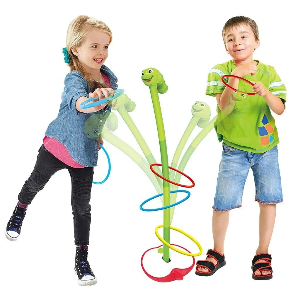 Bug Electric Ring Toss with Music Sway Insect Ring Toss Toy Interactive Balance Game Gift for Kids - Green - 6