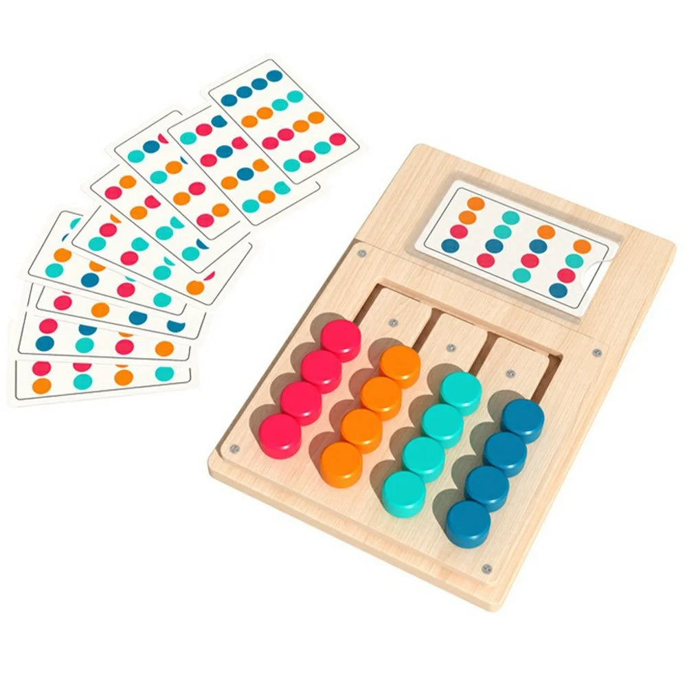 MWDH-2405 Four Color Matching Cognition Learning Game Board Wooden Logic Thinking Toy for Children - 1