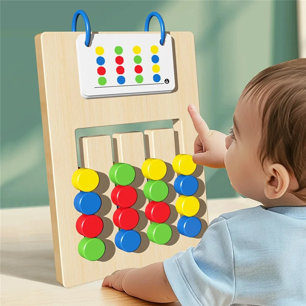 MWDH-2406 Preschool Four Color Shape Matching Game for Kids Wooden Cognitive Thinking Early Learning Toy - 6