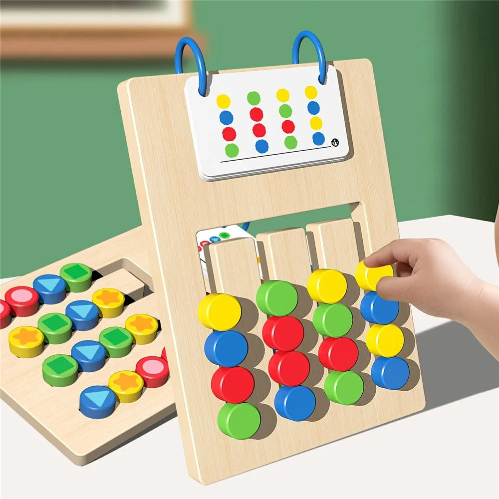 MWDH-2406 Preschool Four Color Shape Matching Game for Kids Wooden Cognitive Thinking Early Learning Toy - 7