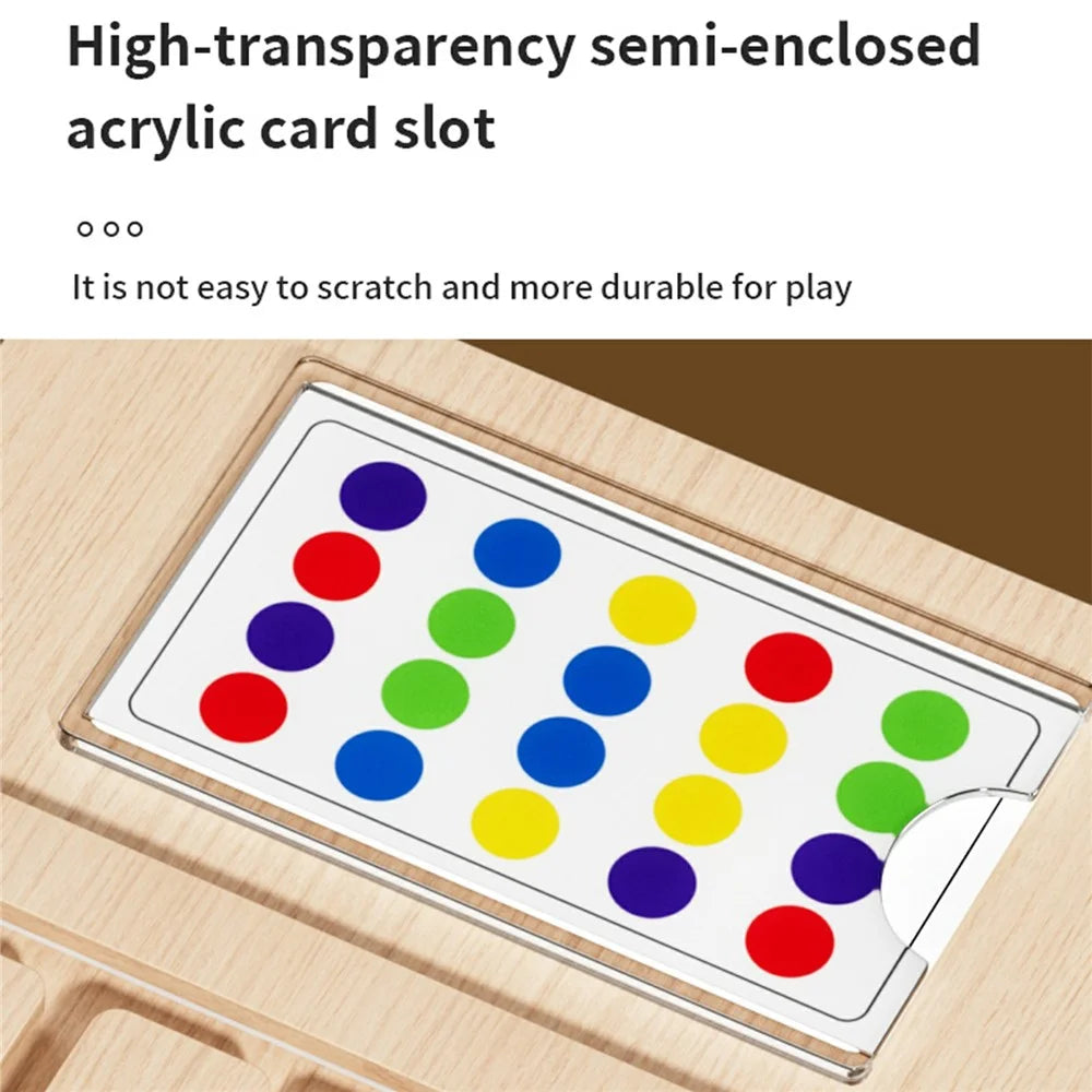 MWDH-2510 Five Color Matching Logic Positioning Game Board Wooden Educational Cognitive Development Toy - 6