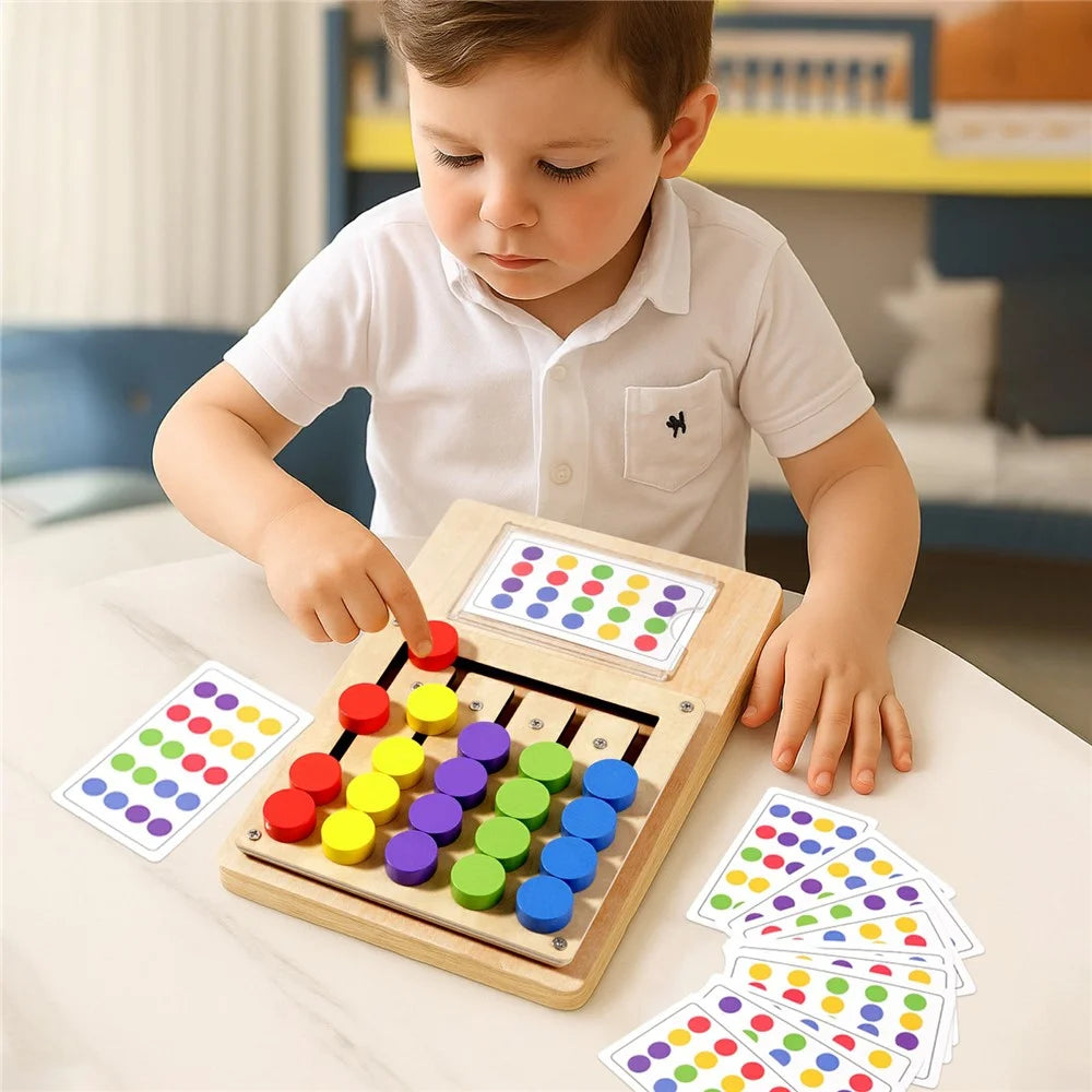 MWDH-2510 Five Color Matching Logic Positioning Game Board Wooden Educational Cognitive Development Toy - 7