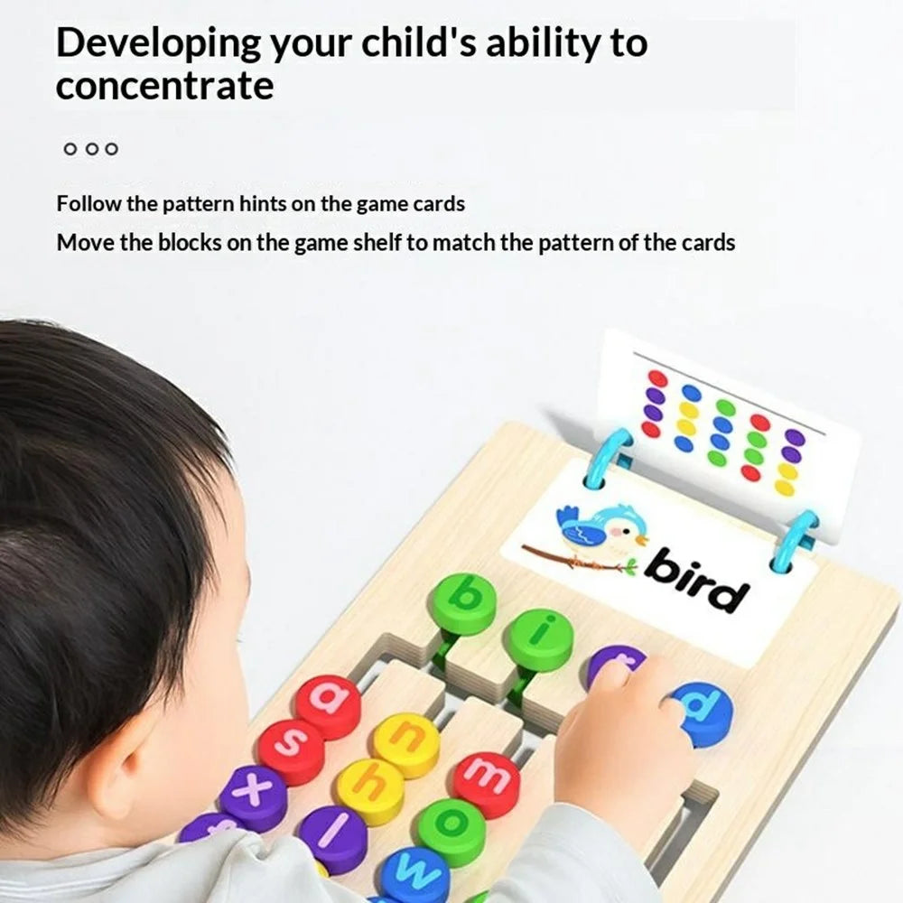 MWDH-2512 Five Color Matching Letter Word Spelling Wooden Board Logic Learning Educational Toy for Children - 5