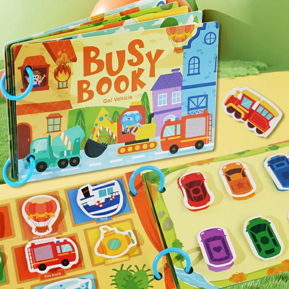 Reusable Tear and Stick Busy Book for Toddlers Early Learning Magic Tape Activity Book Quiet Educational Toy - 557 - 3