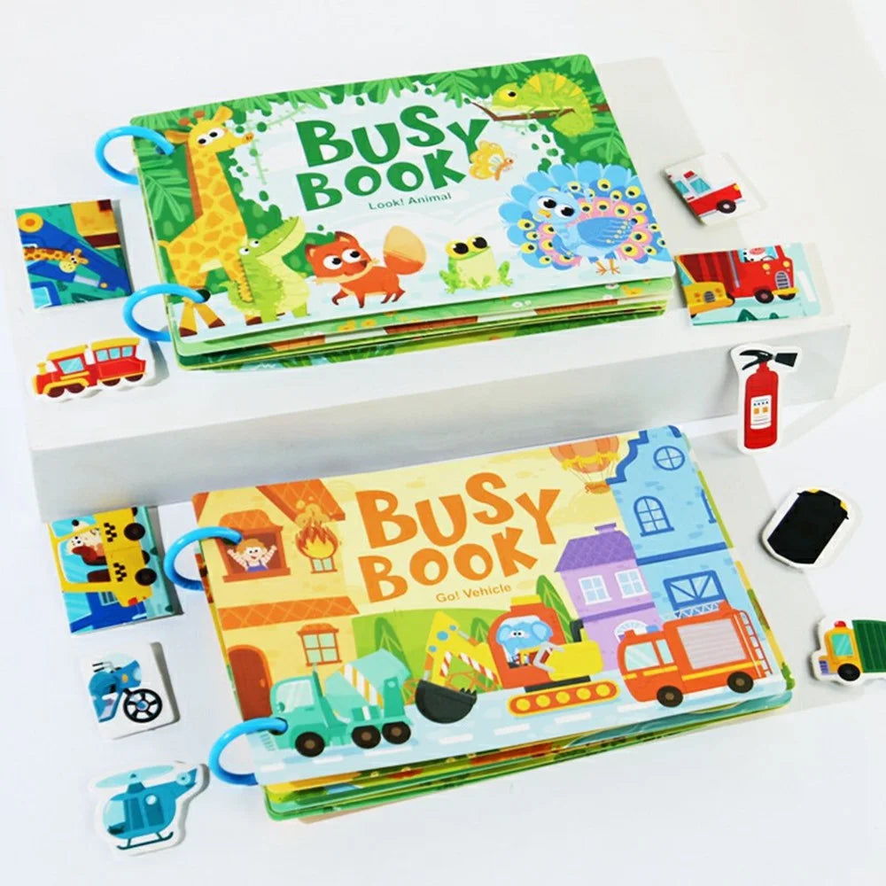 Reusable Tear and Stick Busy Book for Toddlers Early Learning Magic Tape Activity Book Quiet Educational Toy - 557 - 5