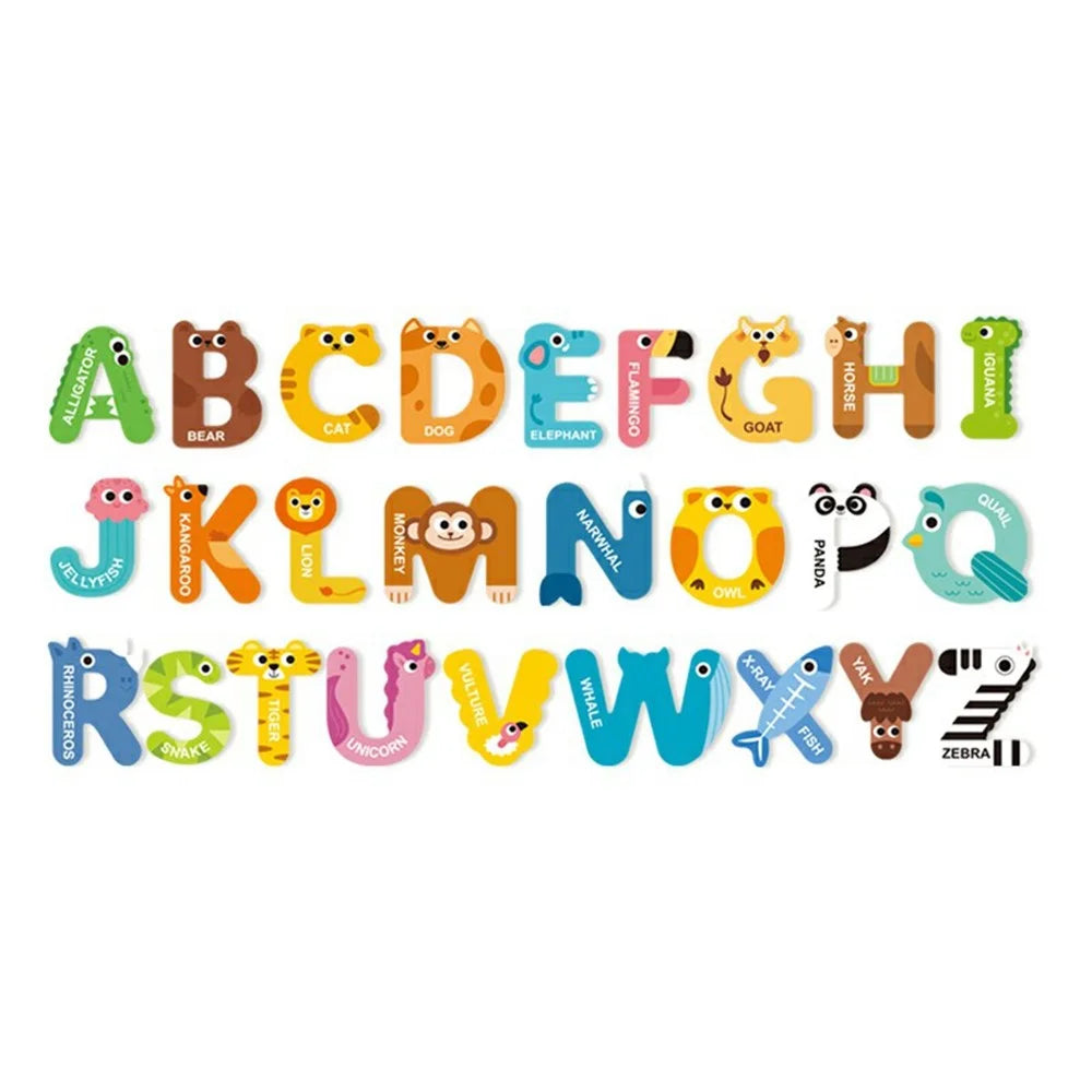 Letters / Numbers / Animals Magnetic Puzzle Fridge Stickers Cognitive Learning Educational Toy for Kids - 591 - 1