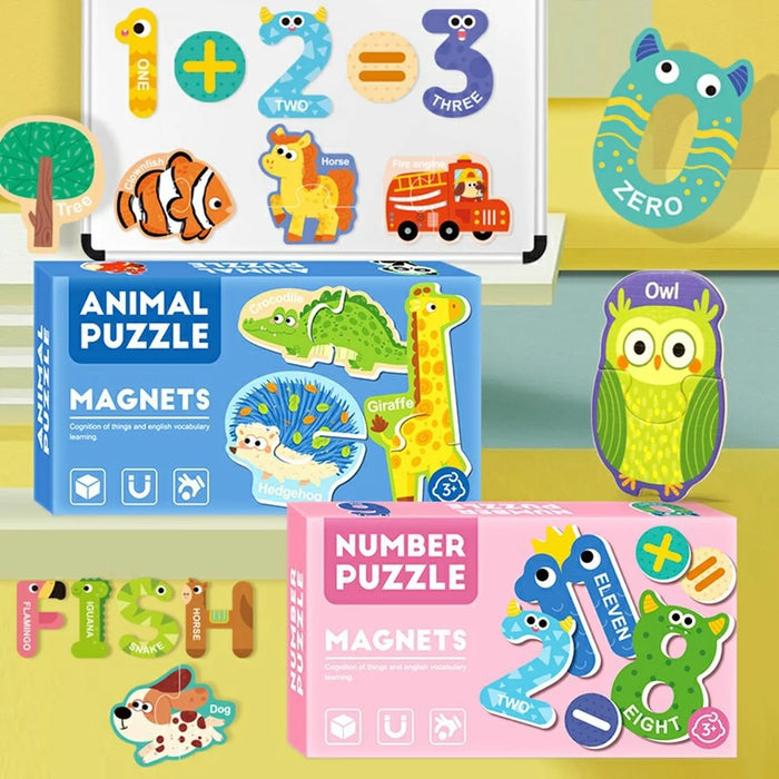 Letters / Numbers / Animals Magnetic Puzzle Fridge Stickers Cognitive Learning Educational Toy for Kids - 591 - 2