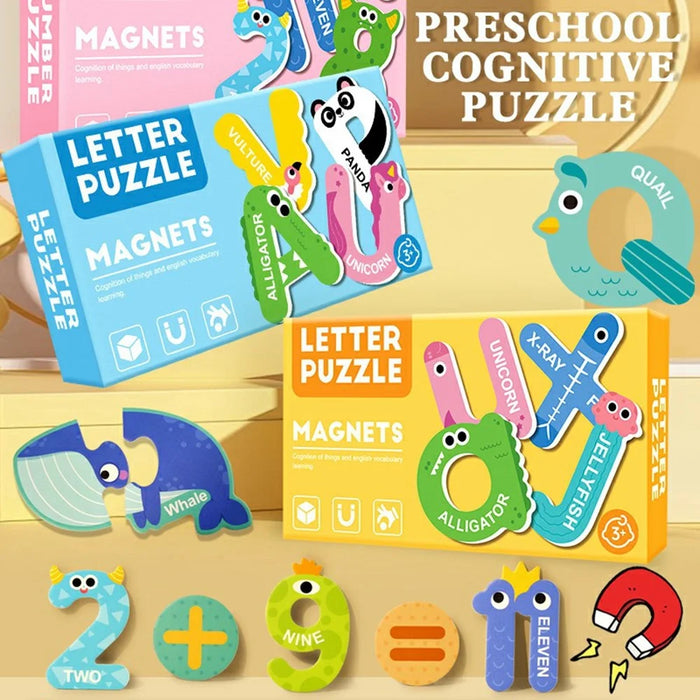 Letters / Numbers / Animals Magnetic Puzzle Fridge Stickers Cognitive Learning Educational Toy for Kids - 591 - 3