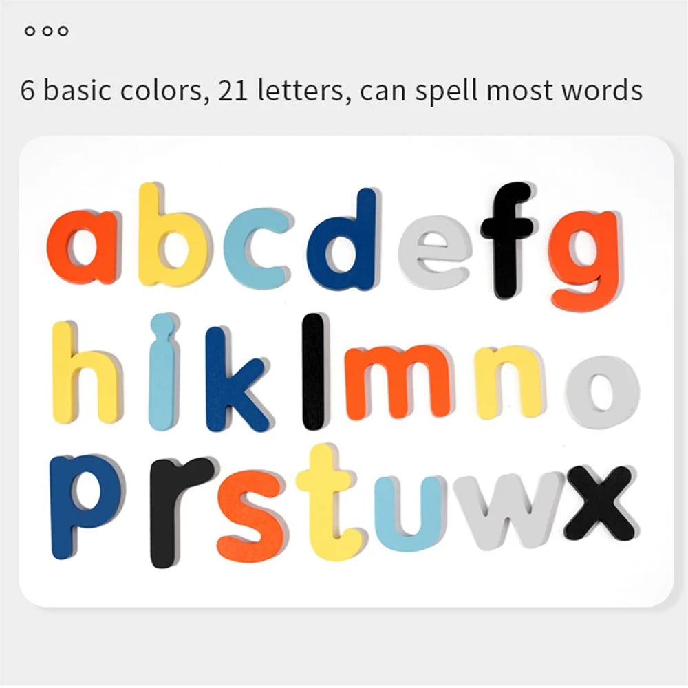 MWDH-2504 Wooden Letter Spelling Game 26 English Alphabet Educational Toy Picture Word Puzzle for Kids Learning - Multi-color - 3