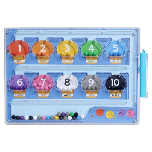 Magnetic Color Sorting Game Number Color Classification Pen Moving Bead Game Magnetic Maze Toy - 161 - 1