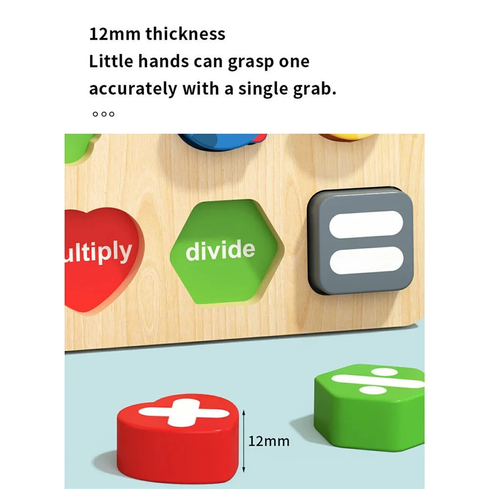 MWDH-2514 Wooden Puzzle Board Number Matching Game Number Math Kids Early Education Toy - Multi-color - 5