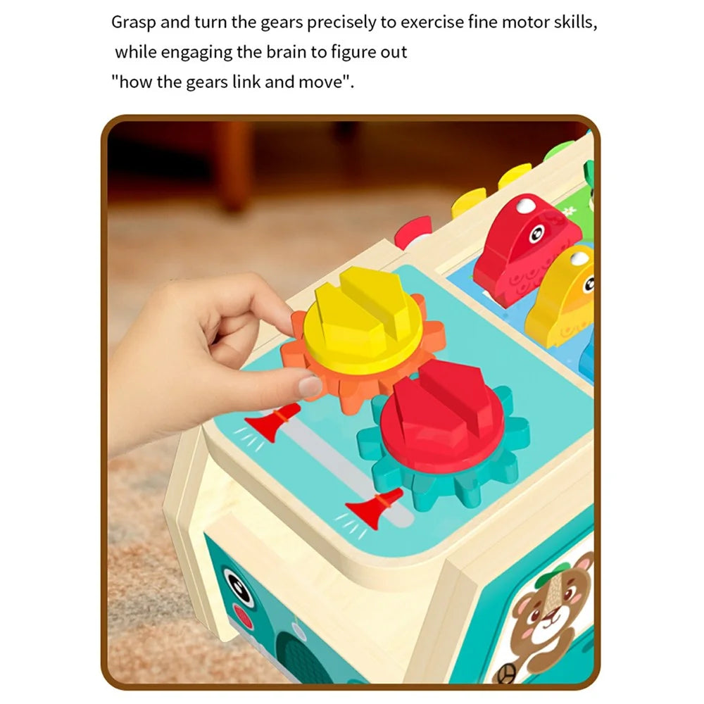 MWDH-2516 Multifunctional Wooden Farm Truck Shape Sorting Fishing Bead Maze Kids Early Educational Toy - Multi-color - 3