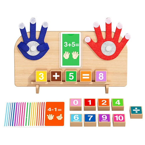 MWDH-2517 Math Finger Counting Wooden Number Math Learning Game Educational Toy Kids Gift - Multi-color - 1