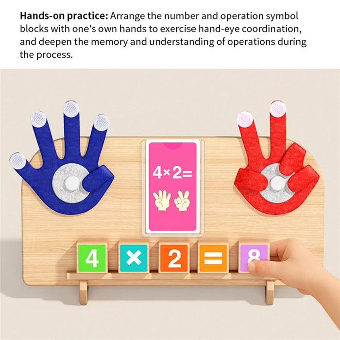 MWDH-2517 Math Finger Counting Wooden Number Math Learning Game Educational Toy Kids Gift - Multi-color - 4