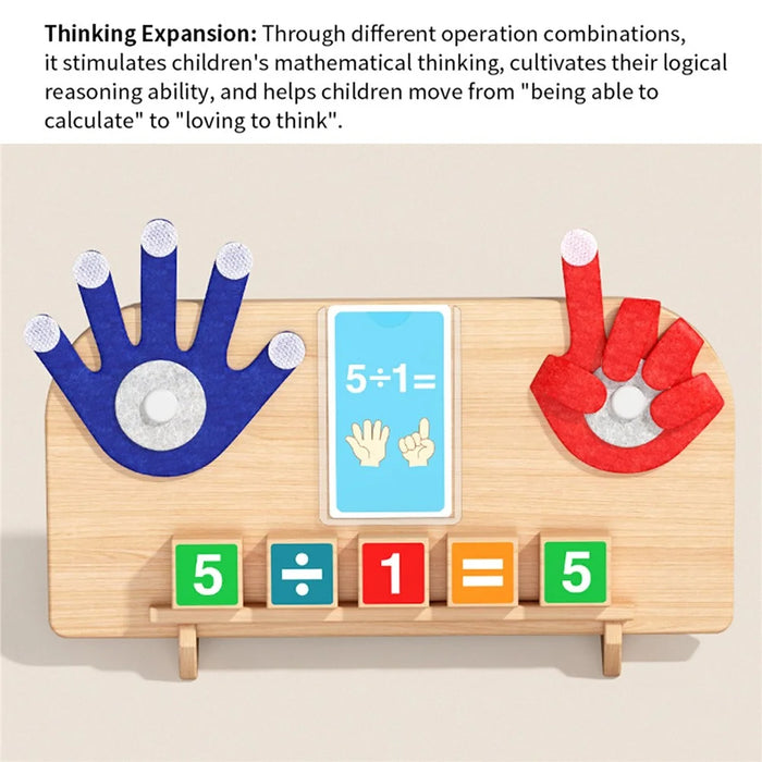 MWDH-2517 Math Finger Counting Wooden Number Math Learning Game Educational Toy Kids Gift - Multi-color - 5