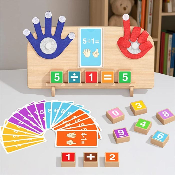 MWDH-2517 Math Finger Counting Wooden Number Math Learning Game Educational Toy Kids Gift - Multi-color - 7