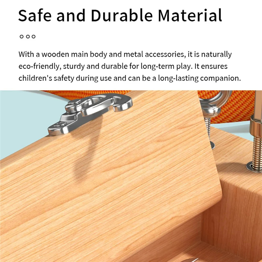 MWDH-2515 Screwdriver Board Toy Nut Key Wooden Box Educational Toy with Shoulder Strap - Burlywood - 4