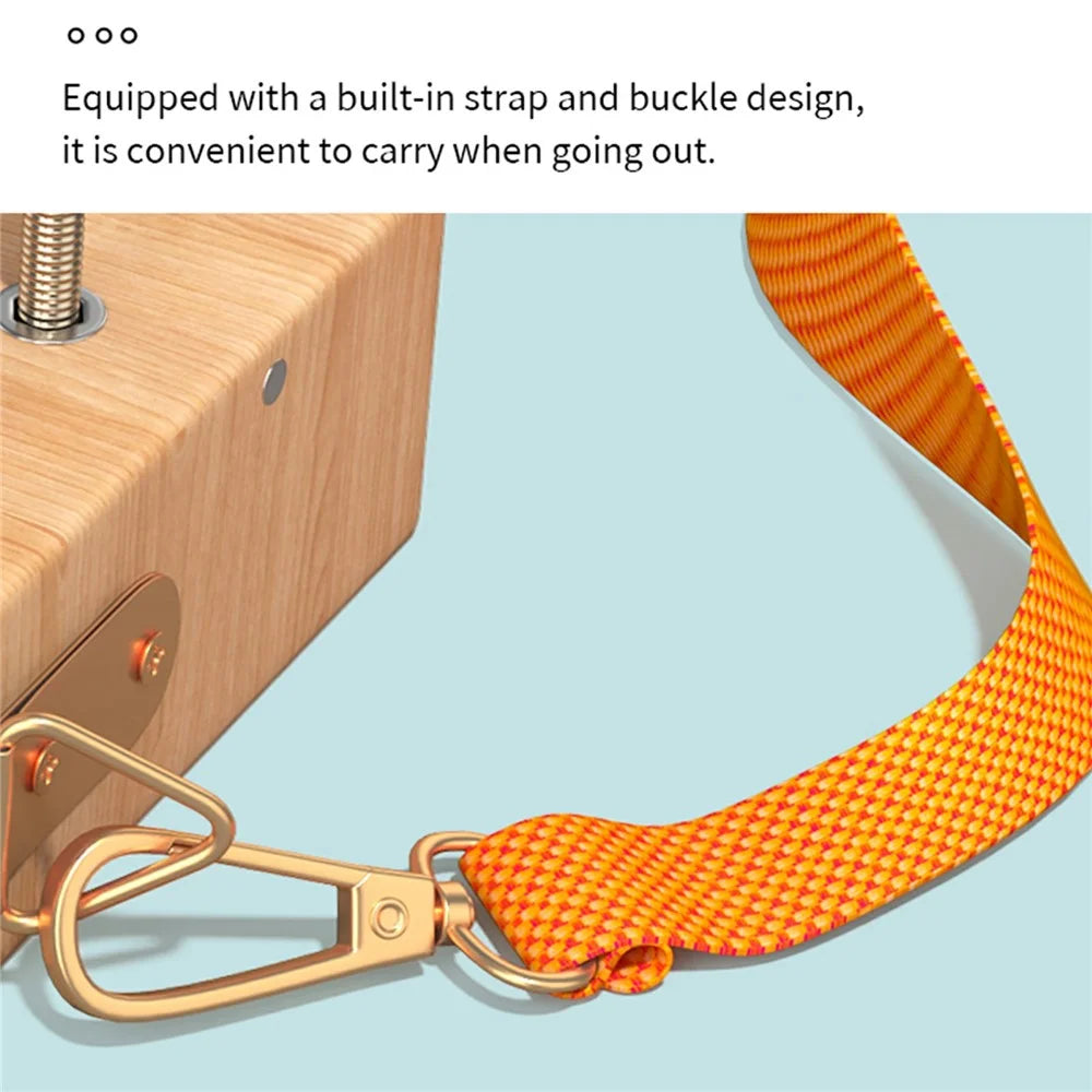MWDH-2515 Screwdriver Board Toy Nut Key Wooden Box Educational Toy with Shoulder Strap - Burlywood - 5