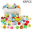 BWQ-027 65Pcs Wooden String Beads Toy Animal Fruit Vegetable Learning Threading Kids Educational Toy - Multi-color - 1